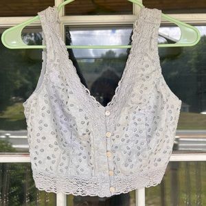 Light blue crop tank top